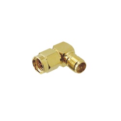 Syscom ACX2219-ND Adaptador en Angulo Recto de Conector SMA Macho a SMA Hembra Inverso Oro/ Oro/ Teflon.