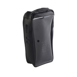 Syscom FSMNX-200T Funda de piel reforzada con visor frontal transparente para radios NX-200 NX-300.