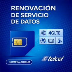Syscom RENO10GBTELCEL Plan Anual de Datos / 10 GB Mensuales / 12 Meses / Roaming EUA y Canadá / Red Telcel / Cobertura Nacional