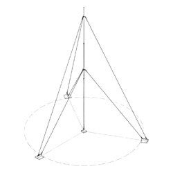 SYSCOM TOWERS KIT-SLM-3 Kit con Mastil Telescopico de 3 m con Accesorios de Instalacion (No incluye retenida).