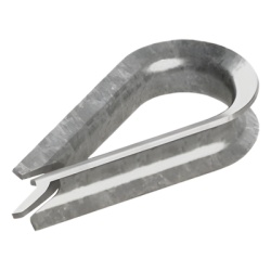 SYSCOM TOWERS SCUE-474 Guardacabo/Cuello/Rozadera para cable de 3/16". Fabricado de Acero Acabado Galvanizado
