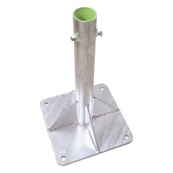 SYSCOM TOWERS SLM-BA-7G Base para Mastil Hasta 2" con Opresores Base de 30 x 30 cm y Tubo de 50 cm Ced. 30. Galv. Inmersion.