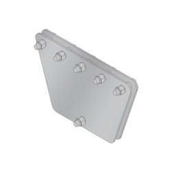 SYSCOM TOWERS SP-303050-G Placas igualadoras con tornilleria y separadores para 5 retenidas. Galvanizado en inmersion (30x30x50 cm).