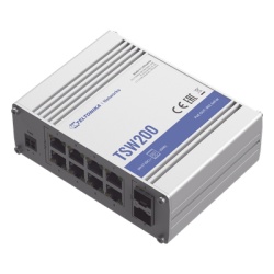 Teltonika TSW200 Switch Industrial No-Administrable 8 puertos Gigabit PoE 802.3af/at 2 puertos SFP