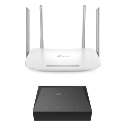 TP-LINK KITONU-EC220G5 Kit de ONU Gigabit XZ000G3 con Router Router Inalambrico ISP doble banda AC Hasta 1167 Mbps 4 antenas externas omnidireccional Puertos Gigabit