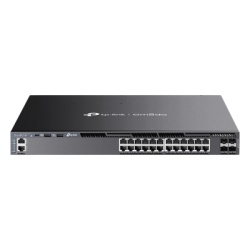 TP-LINK SG6428XHP Switch Omada L3 SDN Administrable / 24 puertos PoE af/at Gigabit y 4 puertos SFP+ / Presupuesto PoE 720W / Funciones RIP VRRP Servidor DHCP / Administracion centralizada OMADA / Fuen
