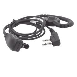 TX-300M-K01 Micrófono de Solapa con Audífono / PTT Integrado / Cable Kevlar Reforzado / Gancho PTE Ajustable / Compatible Radios Kenwood TK/NX/TKD