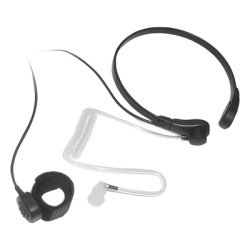 TX-780-M09 Micrófono de Garganta / Cancelación de Ruido por Vibración / Tubo Acústico PU Grado Médico / PTT de Anillo Ajustable / Cable Kevlar Reforzado / Compatible Motorola MOTOTRBO y Matra