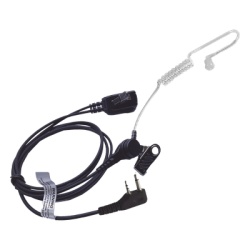 TX-EHIAV2S Micrófono-Audífono / Tubo Acústico Transparente / Conector 2 Pines / PTT de Solapa / Cable Kevlar / Compatible ICOM