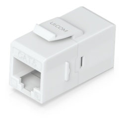 UBIQUITI UACC-KEYSTONE-COUPLER-C6 Acoplador Keystone / Cat6 Pass-Through / 10 Gbps / PoE / Snap-In / Paquete 12 Unidades