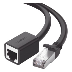 UGREEN 11279 Cable de Extension Cat6 RJ45 F/UTP / Macho a Hembra / 1m / Metodo de conexion 568B / Velocidad de transmision 1000Mbps / Ancho de banda del canal 250MHz /Caja de Cobre / Negro