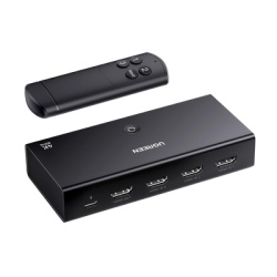 UGREEN 15376 Conmutador HDMI Switch 4@60Hz | 3 Entradas a 1 Salida | 3D | HDR | Dolby Atmos | DTS5.1/7.1 | HDCP2.2 | PCM2.0 | HDMI2.0 | Reduce el Retraso y la perdida de fotogramas | Incluye Control R