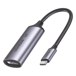 UGREEN 15575 Cable Adaptador USB-C a DP 1.4 | 8K@60Hz | 4K@240Hz | Compatible con Thunderbolt 3 & 4 | HDR | eARC | DTS | Dolby | 3D | ALLM | VRR | Admite Multi-Stream (MST) | Longitud del Cable 10 cm