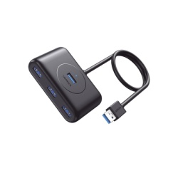 UGREEN 20291 HUB USB-A 3.0 4 en 1 | 4 Puertos USB-A 3.0 (5Gbps) | Entrada USB-C (PD 5V2A) | Cable de 1 Metro | Indicador Led | Ideal para Transferencia de Datos | Entrada USB-C para alimentar equipos