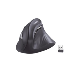 UGREEN 25444 Mouse Inalambrico en Angulo Vertical | 2.4G & Bluetooth | Conecta 3 dispositivos Simultaneamente | 4 Niveles de DPI | Clic Silencioso | 5 botones Silenciosos | Soporta Win Mac Linux & Chr