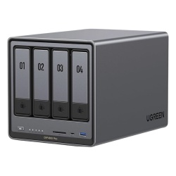 UGREEN 35260 NAS UGREEN NASync DXP4800 Plus / Procesador Intel Pentium Gold 8505 5 Nucleos / 4 Bahias SATA + 2 M.2 NVMe PCIe 4.0 / 8GB DDR5 Expandible a 64GB / 10GbE + 2.5GbE / USB 3.2 Gen 2 Tipo C /