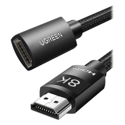 UGREEN 40447 Cable de Extension HDMI 8K | 1 Metro (3.28 Pies) | Macho a Hembra | HDMI 2.1 | 8K@60Hz | Nucleo de Cobre Puro 28AWG | Soporta la Conexion de Hasta 3 Metros (9.84 Pies) de Largo en HDMI 2.