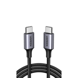 UGREEN 50152 Cable USB-C a USB-C | 2 Metros (6.56 Pies) | Transferencia de Datos de 480 Mbps | Carga Rapida de Hasta 60W | QC 4.0/3.0/2.0 | PD3.0 | FPC | AFC | Proteccion Integrada | Caja de Aluminio