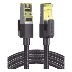 UGREEN 80421 Cable Ethernet Cat7 CLASS F/FTP Redondo con Malla de Nylon 1 Metro (3.28 Pies)