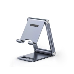 UGREEN 80708 Soporte para Telefono Celular de Aluminio | Angulo Ajustable | Amplia Compatibilidad con dispositivos de 4.7 a 7.9 | Antideslizante | Antiaranazos | Plegable | Color Gris.