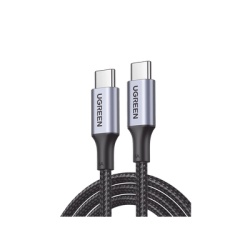 UGREEN 90120 Cable USB-C a USB-C | 3 Metros | Carga Rapida de hasta 100W | Transferencia de datos 480 Mbps | PD3.0 | QC4.0/3.0/2.0 | FPC | AFC | Proteccion Integrada| Caja de Aluminio | Nylon Trenzado