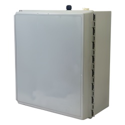 VARIOS A14128CHSCFG Gabinete fibra de vidrio NEMA para exterior 14x12x8in con bisagra