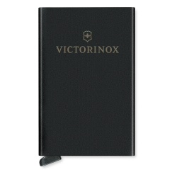 VICTORINOX 612-677 Tarjetero / Almacenamiento Seguro 4-6 Tarjetas / Aluminio Duradero / Proteccion RFID / Sistema Deslizamiento Patentado / Color Negro.