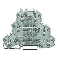 WAGO 2002-3201: borna de paso triple de 3 niveles, 2.5 mm², Push-in CAGE CLAMP®