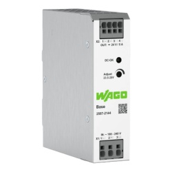 WAGO 2587-2144 Fuente de Alimentacion BASE / 24V DC 5A 120W / Monofasica 100-240V AC / Push-in CAGE CLAMPÂ® / Sincronizacion Primaria / Conexion Paralelo y Linea / SELV/PELV / IP20