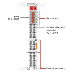 WAGO 750-1504: módulo de salida digital de 16 canales, 24 VDC, 0.5 A por canal, Push-in CAGE CLAMP® - Img 3