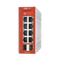 WI-TEK WI-PCMS310GF-I Switch L2+ PoE Industrial / Administracion Cloud-Web-CLI / 8 Puertos PoE af/at 100/1000 Mbps / 2 Puertos SFP Gigabit / Presupuesto PoE 120 W / Protocolo ERSP (redundancia enlaces