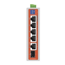 WI-TEK WIPS206GFIV2 Switch Industrial / 4 Puertos 10/100 Mbps con PoE 802.3af/at / 2 Puertos Uplink Gigabit (1 Rj45 - 1 SFP) / PoE Hasta 250 m