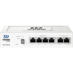 WI-TEK WK-PS206 Switch PoE / Administracion en la nube / Con 4 puertos 10/100 Mbsp PoE af/at / 2 Puertos Uplink 10/100 MBPS / Presupuesto 45 W / PoE hasta 250 metros