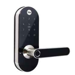 YALE-ASSA ABLOY MX81727 Cerradura Digital YMC420 / con Teclado Tactil / lector de Tarjetas / Huellas / Incluye HUB / compatible con YALE CONNECT