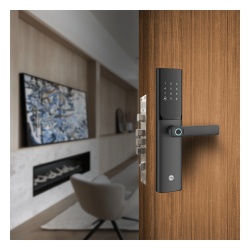YALE-ASSA ABLOY MX83425 Cerradura Digital JULIUS / Sensor de Huella con Inteligencia Artificial / Registro de 100 Huellas y 100 Codigos / Bloqueo Automatico / Modo Ninos / IP54 / Incluye 2 Llaves de A