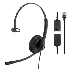 YEALINK YHS34-MONO Diadema Alambrica YHS34 Mono de Yealink QD a RJ9 con Almohadillas de Cuero