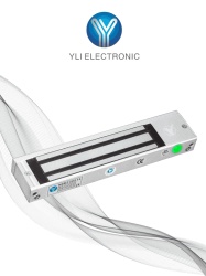 YLI YLE0850018 YLI YM500NLED - Cerradura Magnetica con Indicador Led para Control de Acceso / Uso rudo / Interior / Fuerza de Sujecion 500 kg o 1200 Lb / Voltaje Doble 12 o 24 VDC / Compatible con Sop