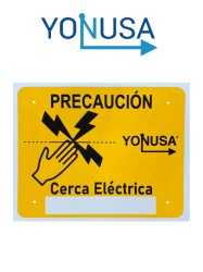 YONUSA YON6510005 YONUSA LPVOLTAS - Letrero o anuncio generico preventivo de alta tension para colocacion en cercos electricos entre cada 6 a 8 metros/ Espacio para publicidad telefono logo o correo