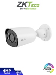 ZKTECO ZKT0030022 ZKTECO BS-854C31C-S4-C-MI-S Camara IP Bullet Full Color de 4 MP Serie BioSense Lente 2.8 mm Microfono Integrado Video Analitico IVA Vision nocturna a color hasta 30 m PoE IP6
