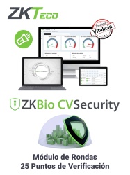 ZKTECO ZKT0740071 ZKTECO ZKBIOCVPATP25 - Modulo Vitalicio de Sistema de Patrullaje en BioCVSecurity / para 25 puntos de Verificacion de Rondines