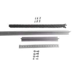 AccessPRO ACCESS-EXT-RAILT Extension de Riel Tipo T para Portones / 1 Metro / Cadena de Alta Resistencia 2 mts / Conector Modular para Multiples Secciones / Compatible con ACCESSRAILT3 / Bracket y Tor