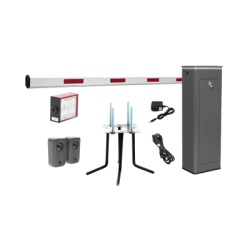 AccessPRO KIT-XBF-3L Kit COMPLETO Barrera Izquierda XBF Con Corona LED / Brazo de 3M / Incluye Sensor de Masa Transformador Lazo Magnetico Ancla Fotoceldas y 2 Controles Inalambricos