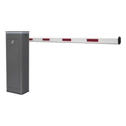 AccessPRO KT-XBF-RB Kit de Barrera Vehicular Derecha y Brazo de 3 Metros / Finales de Carrera Ajustables por Programacion / Movimiento Fluido / Diseno Elegante Color Gris / Con Corona Led Semaforizada