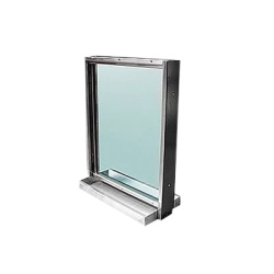AccessPRO PROVTAPDN5B Ventana blindada Nivel V / Acero Inoxidable / 51mm / Charola pasa documentos / 80cm x 60cm.