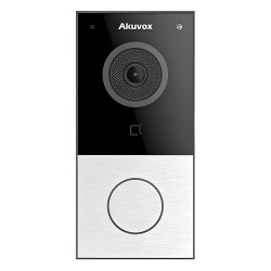 AKUVOX E12W DOORBELL / WIFI / 100% en la Nube / POE / Bluetooth / NFC / Lector de Tarjetas MIFARE / Notificacion en APP / Llamada Telefonica / SIP / ONVIF / IP65 / Camara 2 MP / Boton con Iluminacion