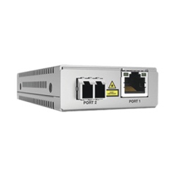 ALLIED TELESIS AT-MMC2000/LC-960 Convertidor de medios Gigabit Ethernet a fibra optica conector LC multimodo (MMF) distancia de 220 hasta 500 m con fuente de alimentacion multi-region