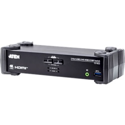 ATEN CS1822AT Conmutador KVMP 2 Puertos | HDMI 4K DCI 60Hz | USB 3.1 Gen 1 5 Gbps | Video DynaSync™ | Audio Mixer Mode | RS-232 | Firmware Actualizable