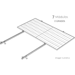 BASEL KITBASEL1X7A0 Kit Montaje Fotovoltaico / 7 Módulos / 0° / Viento 170 km/h / 2.382 m (7.81 ft) x 1.134 m (3.72 ft) / 645 W