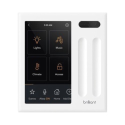 BRILLIANT BHA120USWH2C Control touch desde su pantalla en pared compatible con 2 cargas para controlar iluminacion.