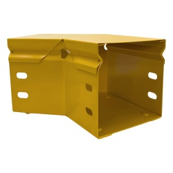 CHAROFIL CHFBC454X4R8EPK CHFIBER Curva Horizontal de 45° de Aluminio para Fibra Optica 4" de Peralte 4" de Ancho y Radio de 8" con Pintura Epoxica Amarilla Incluye Tapa un Par de Coples y Tornilleria